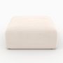 Voir la diapositive 3 : Rendez vous déco Pouf carré pour canapé modulable en velours blanc cassé-Mina