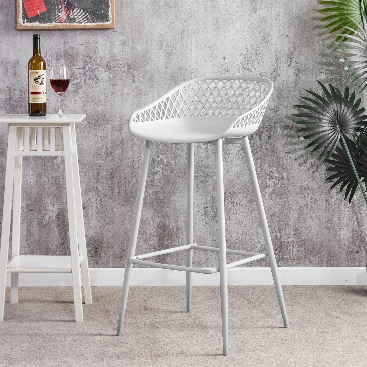 IDIMEX Lot de 2 tabourets de bar IREK, en plastique