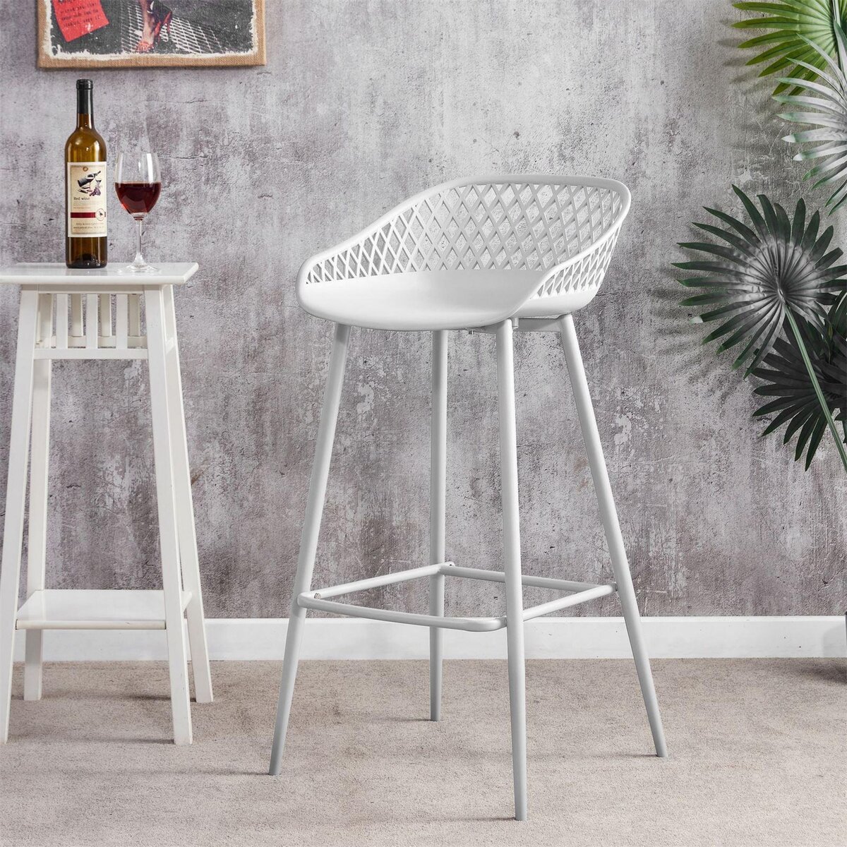 IDIMEX Lot de 2 tabourets de bar IREK, en plastique