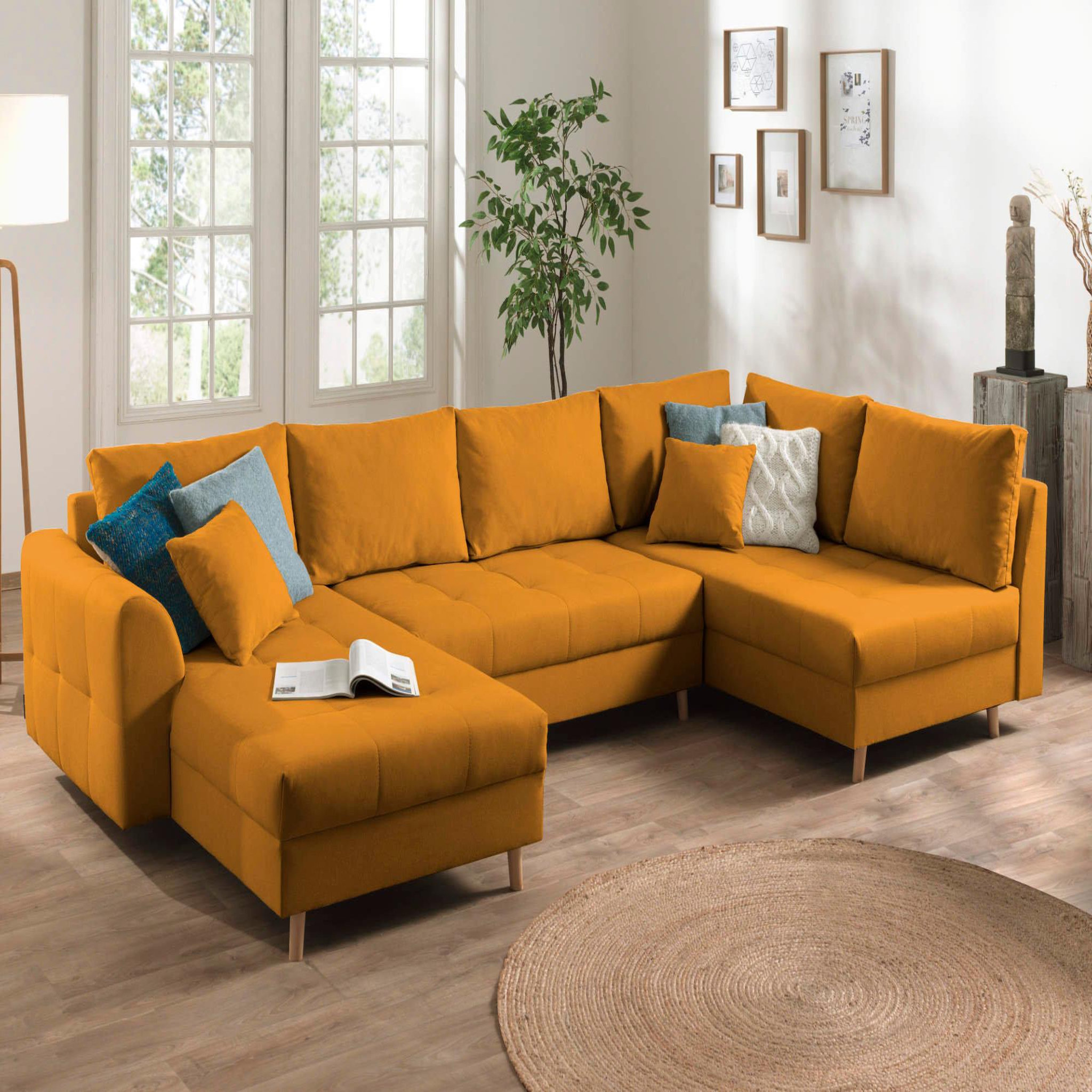 Voir la diapositive 1 : LISA DESIGN Rune - canapé panoramique - 7 places - style scandinave - droit