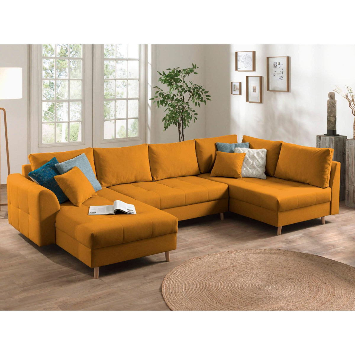 LISA DESIGN Rune - canapé panoramique - 7 places - style scandinave - droit