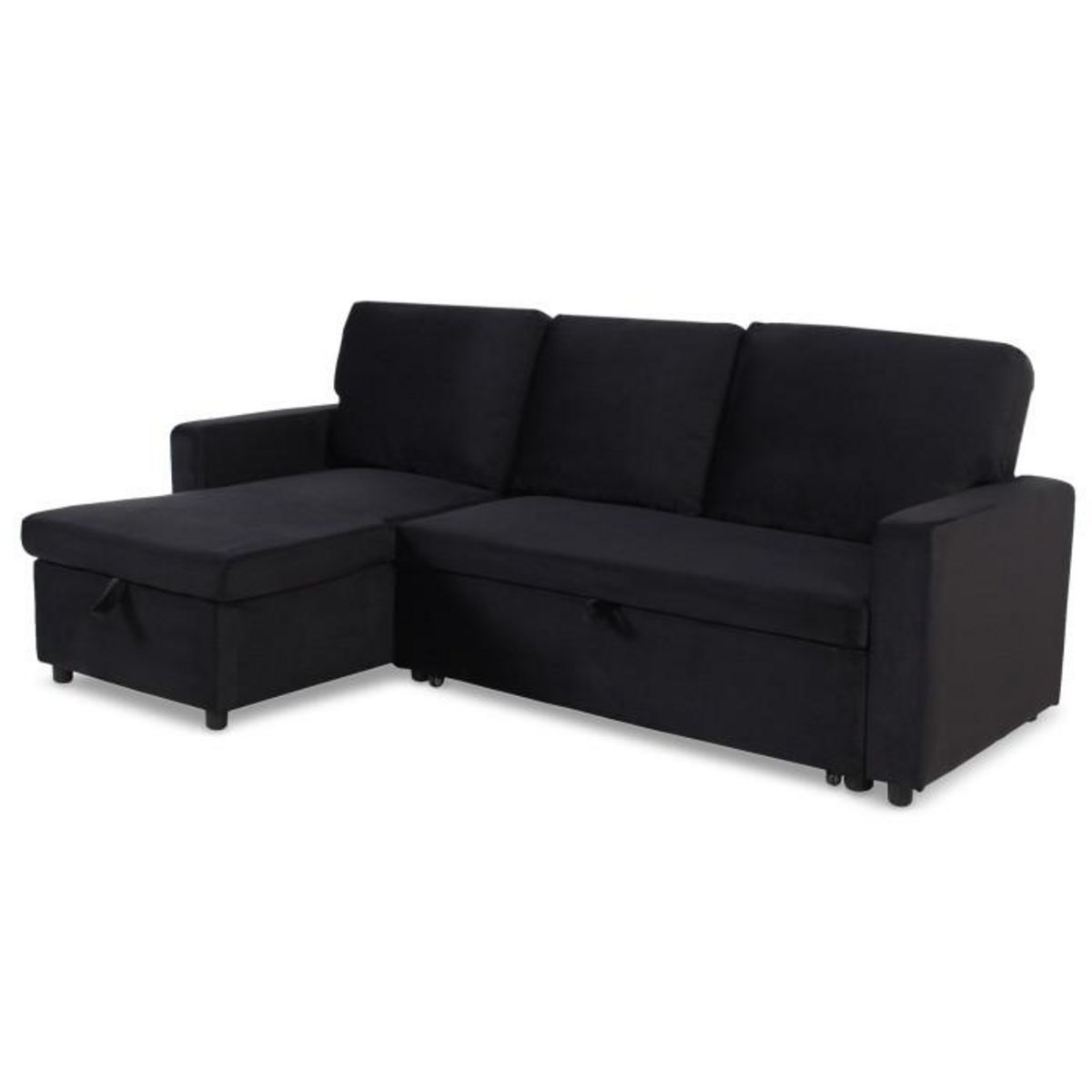 Paris Prix Canapé d'Angle Gauche Convertible  Minera  215cm Noir