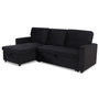 Voir la diapositive 2 : Paris Prix Canapé d'Angle Gauche Convertible  Minera  215cm Noir