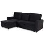 Voir la diapositive 2 : Paris Prix Canapé d'Angle Gauche Convertible  Minera  215cm Noir