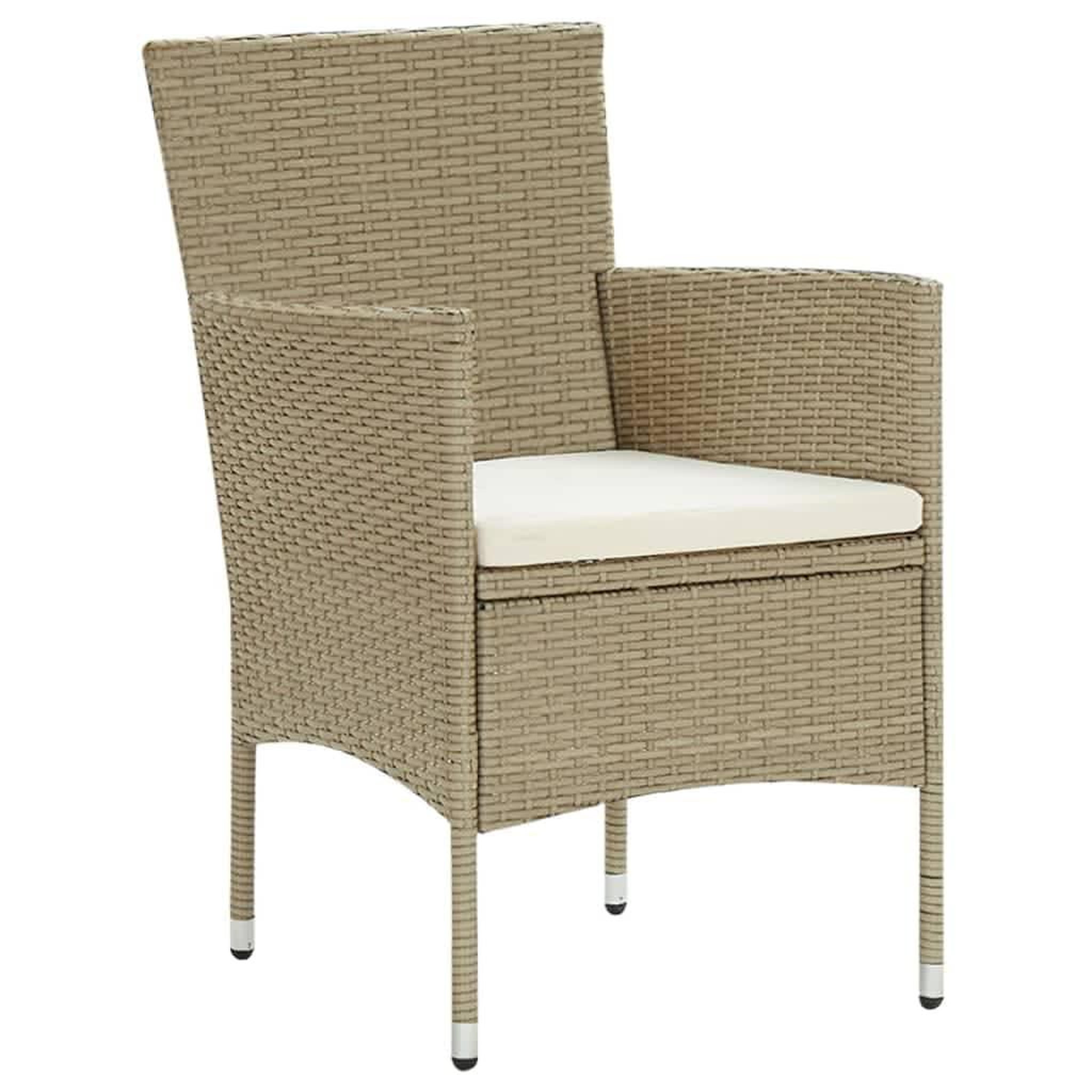 Voir la diapositive 4 : VIDAXL Ensemble a manger de jardin et coussins 7 pcs Poly rotin Beige