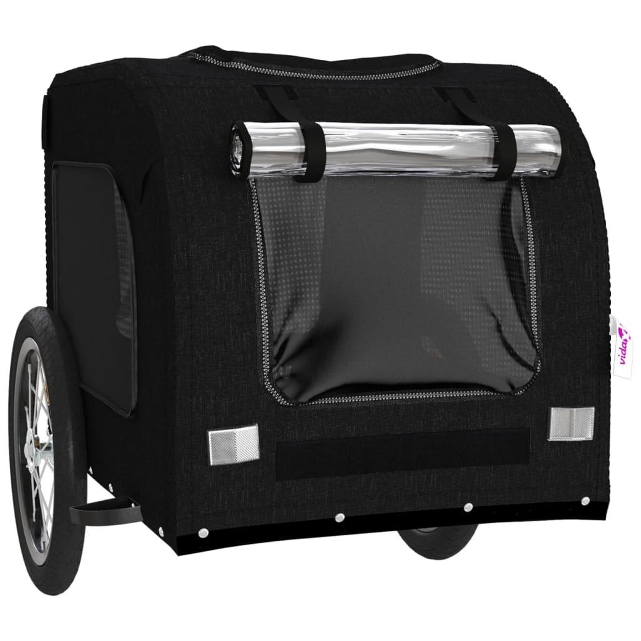 Voir la diapositive 5 : VIDAXL Remorque de velo pour animaux de compagnie noir