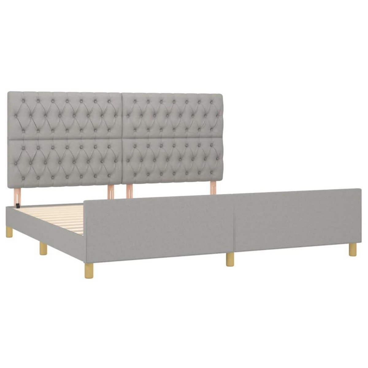 VIDAXL Cadre de lit sans matelas avec tete de lit gris clair tissu