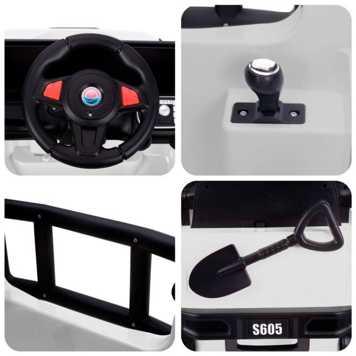 PLAY4FUN Voiture électrique 4x4 tout-terrain pour enfant 2x 40W - marche AV/AR, Phares et Système audio