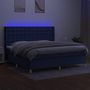Voir la diapositive 3 : VIDAXL Sommier a lattes de lit matelas et LED Bleu 200x200 cm Tissu