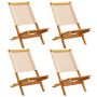 Voir la diapositive 2 : VIDAXL Chaises de jardin pliantes lot de 4 beige tissu et bois massif