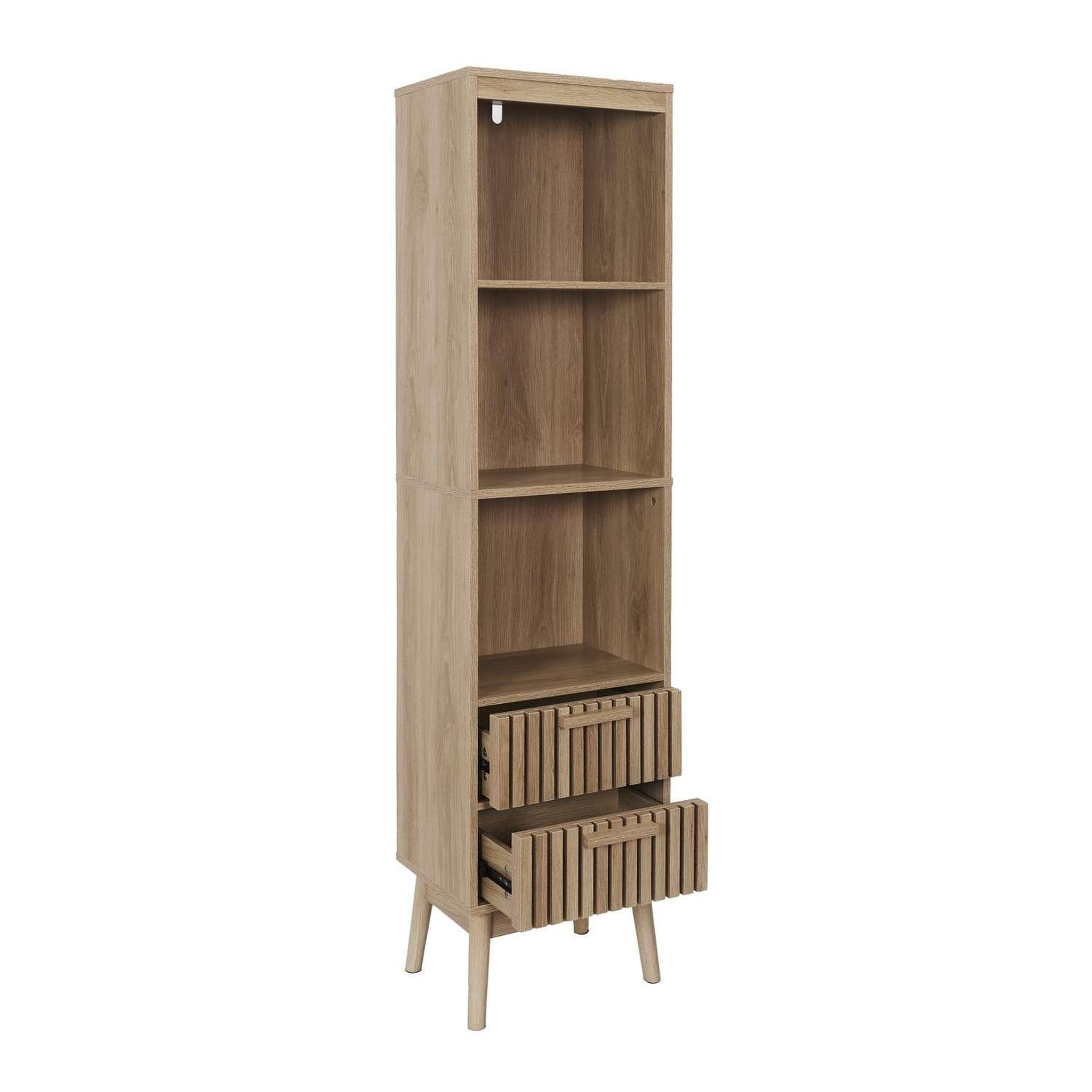 Voir la diapositive 4 : The Home Deco Factory Colonne de rangement saulk en bois - marron