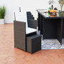 Voir la diapositive 5 : CONCEPT USINE Table et chaises 12 places encastrables résine noir-blanc MONACO