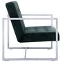 Voir la diapositive 4 : VIDAXL Canape 2 places avec accoudoirs Vert fonce Chrome et velours