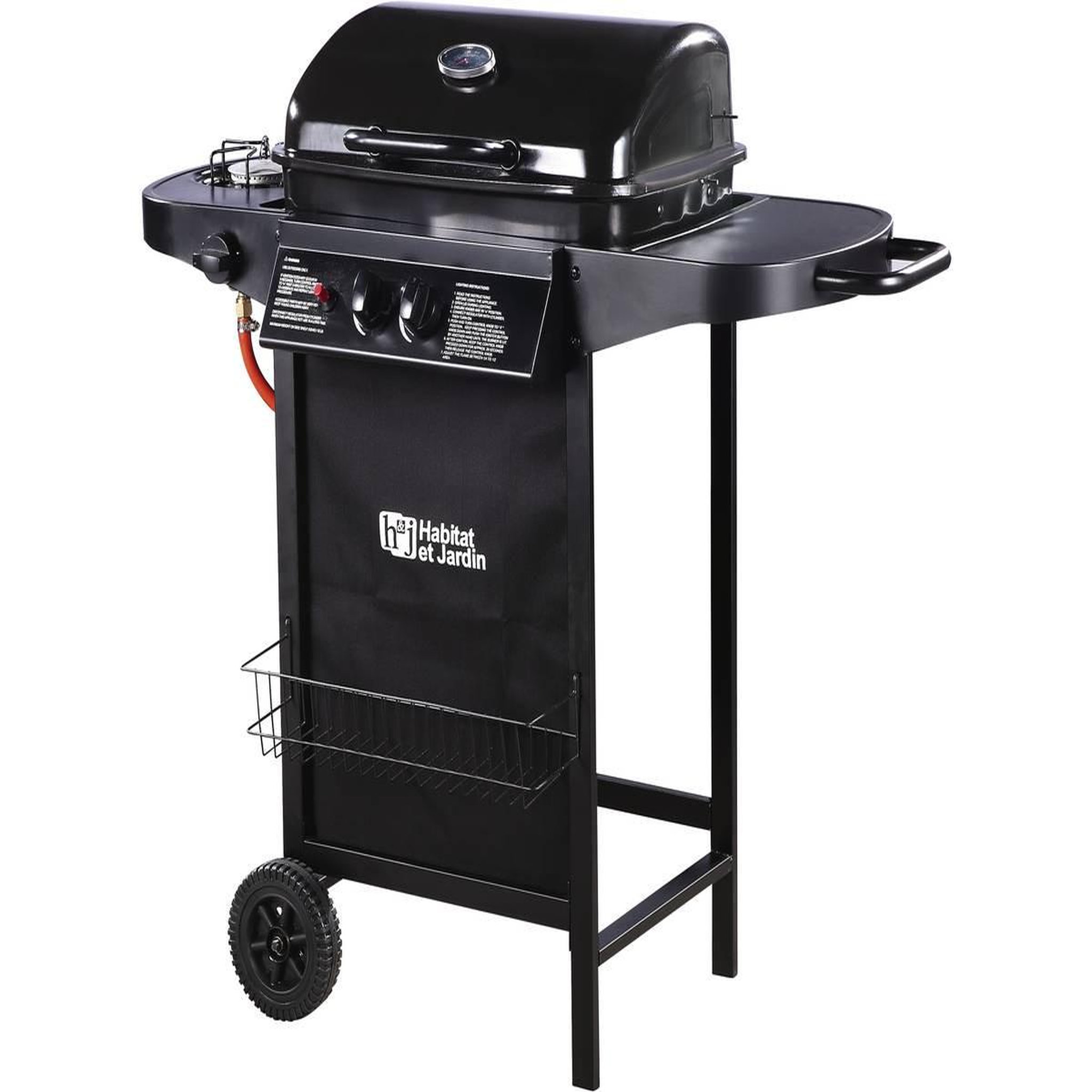 Voir la diapositive 1 : Habitat et Jardin Barbecue gaz  Party 3  - 3 brûleurs dont 1 latéral - 9.38 kW - Noir