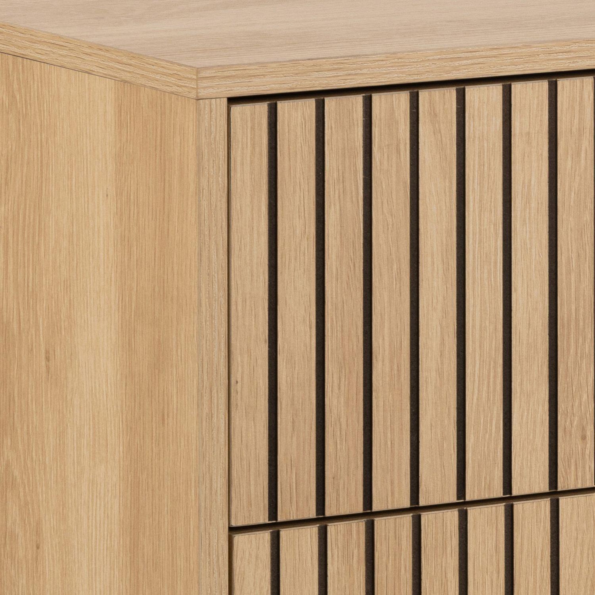 Voir la diapositive 6 : TOILINUX Commode rectangulaire 3 tiroirs effet tasseaux baïkal - beige