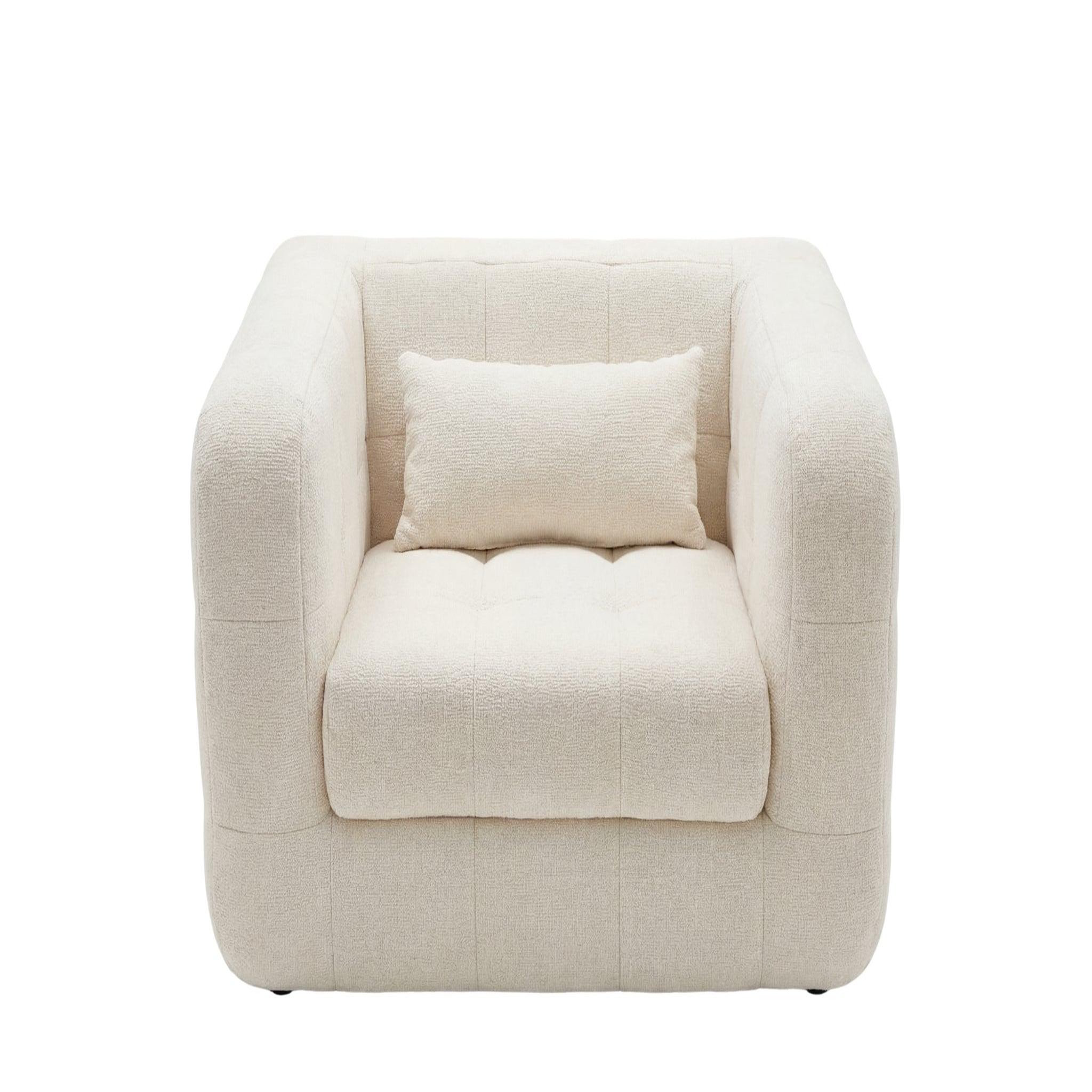 CASANOVA PARIS Arlette - fauteuil en tissu chenille. Coloris disponibles : Orange, Bleu, Beige, Gris, Vert