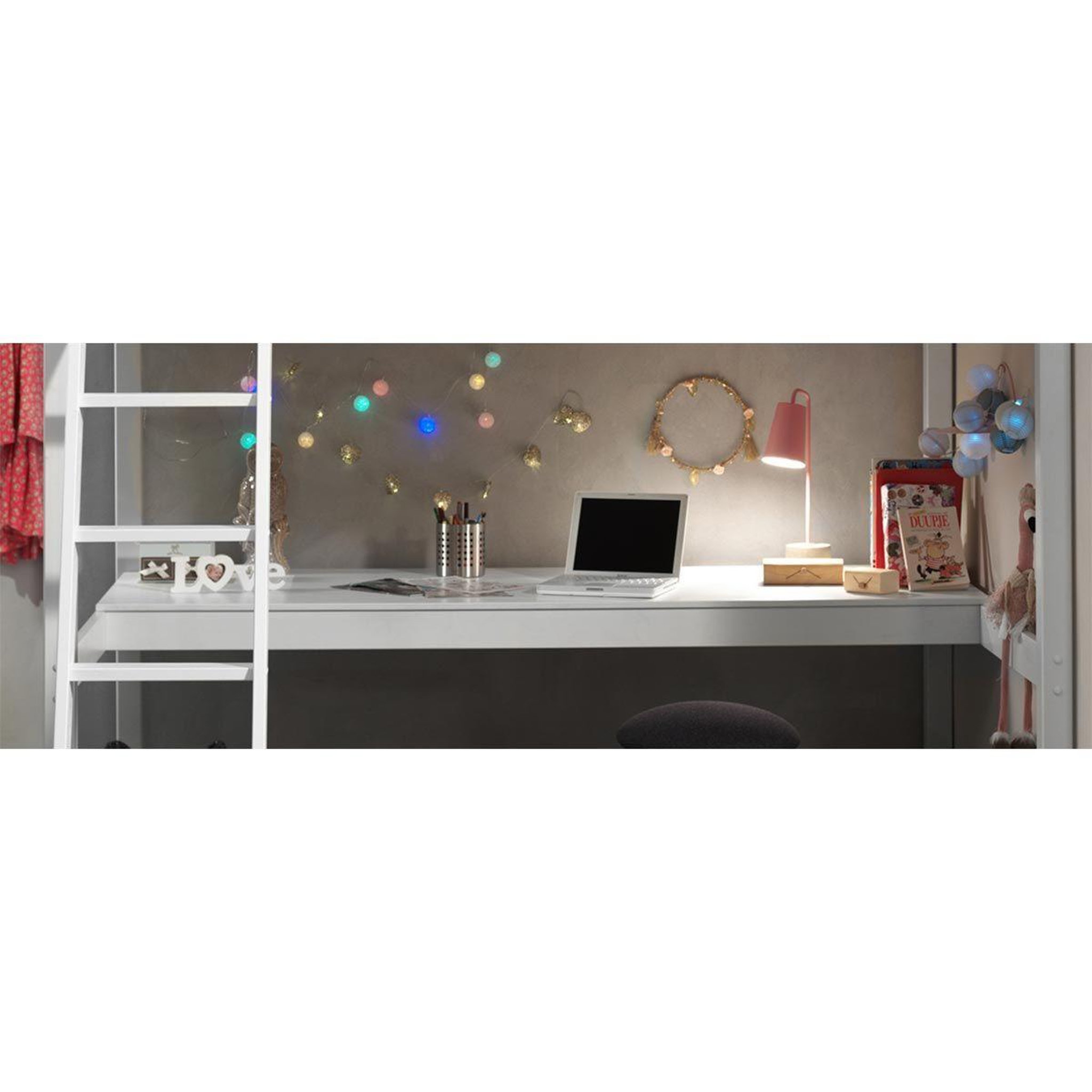 Voir la diapositive 3 : Paris Prix Plan de travail pour lit mezzanine  pino  69x205cm blanc