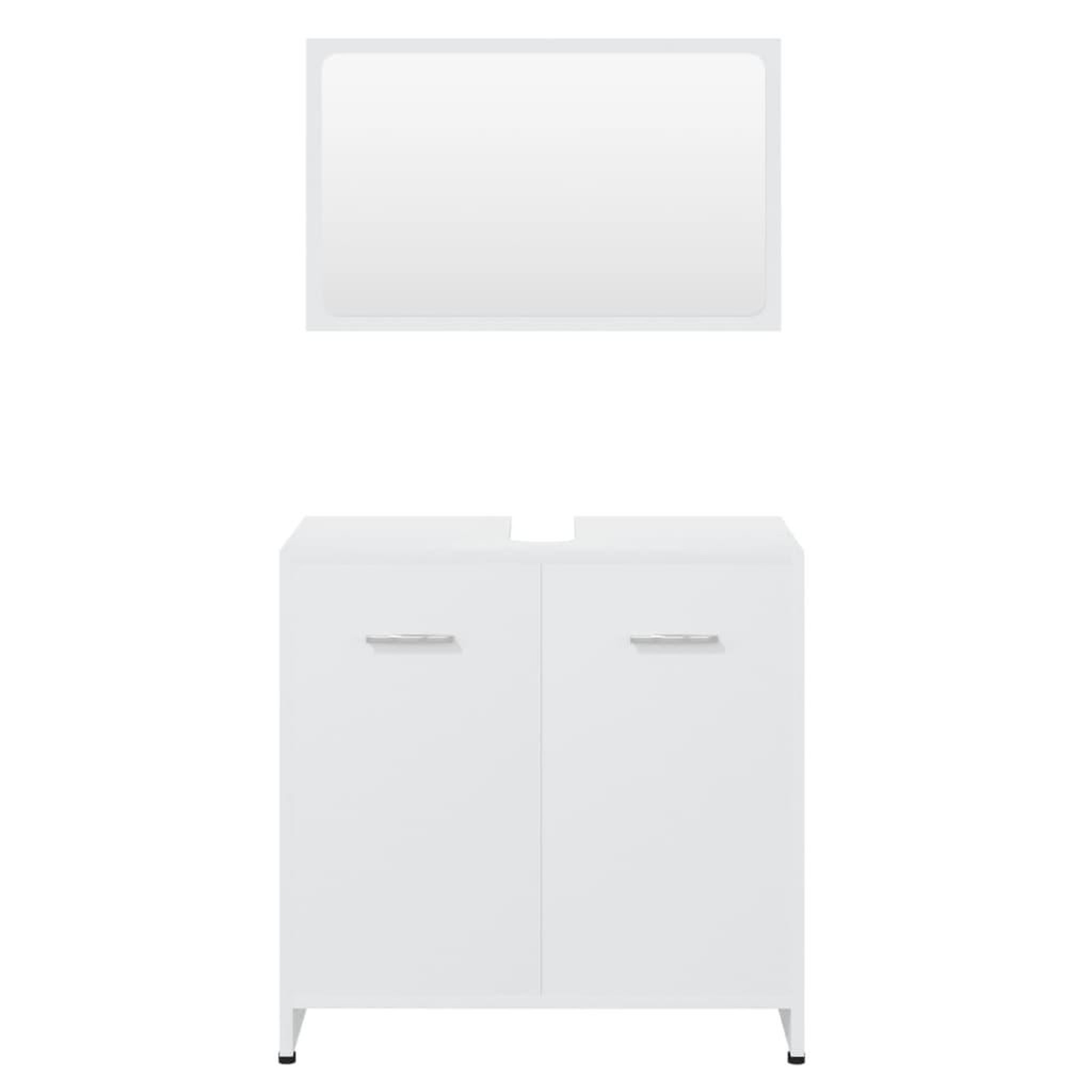 Voir la diapositive 5 : VIDAXL Ensemble de meubles de salle de bain Blanc Bois d'ingenierie