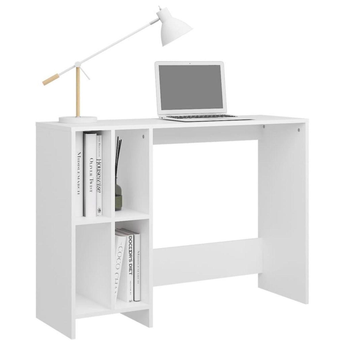VIDAXL Bureau d'ordinateur portable blanc bois d'ingenierie