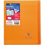 CLAIREFONTAINE Cahier piqué polypro Koverbook 17x22cm 48 pages grands carreaux Seyes orange transparent