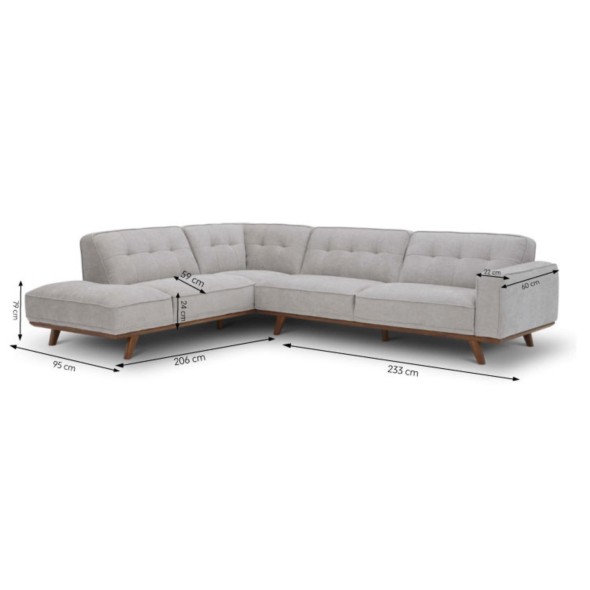 Voir la diapositive 5 : CONCEPT USINE Canapé d'angle design en tissu gris 5-6 places york