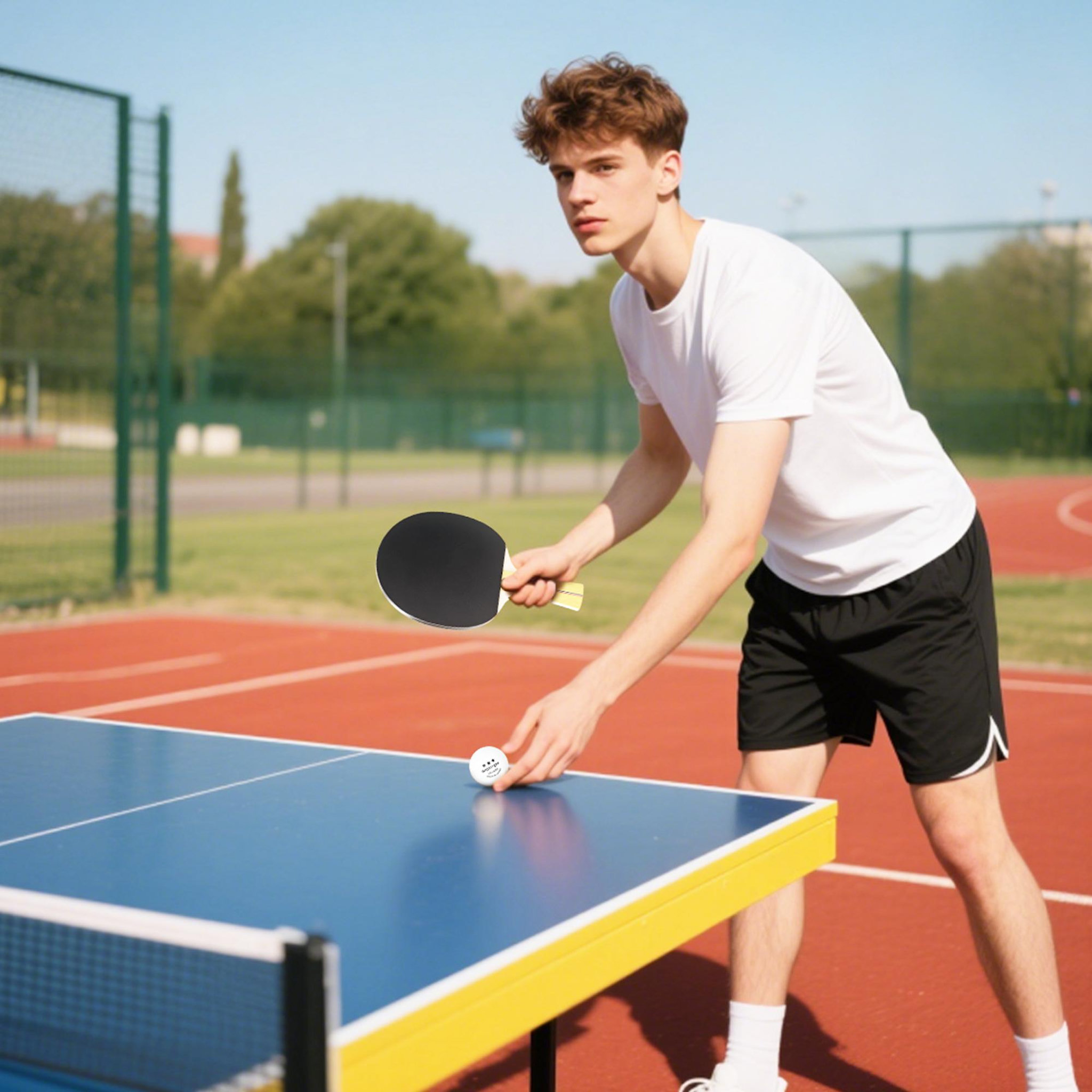 Voir la diapositive 2 : HOMCOM Set de 4 raquettes de tennis de table ping-pong - 8 balles, sacoche zippée de transport inclus