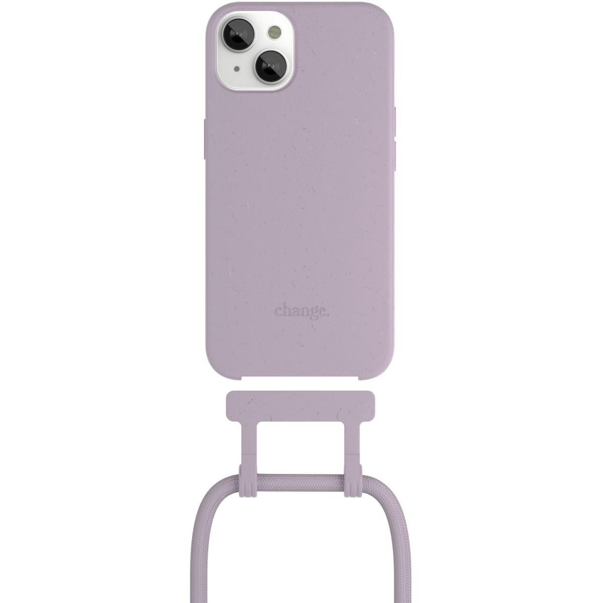 WOODCESSORIES Coque avec cordon iPhone 14 Plus Tour de cou lila