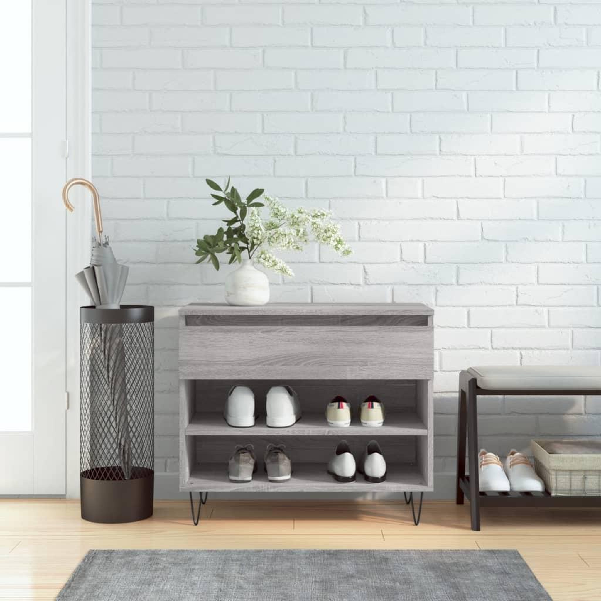 VIDAXL Armoire a chaussures Sonoma gris 70x36x60 cm Bois d'ingenierie