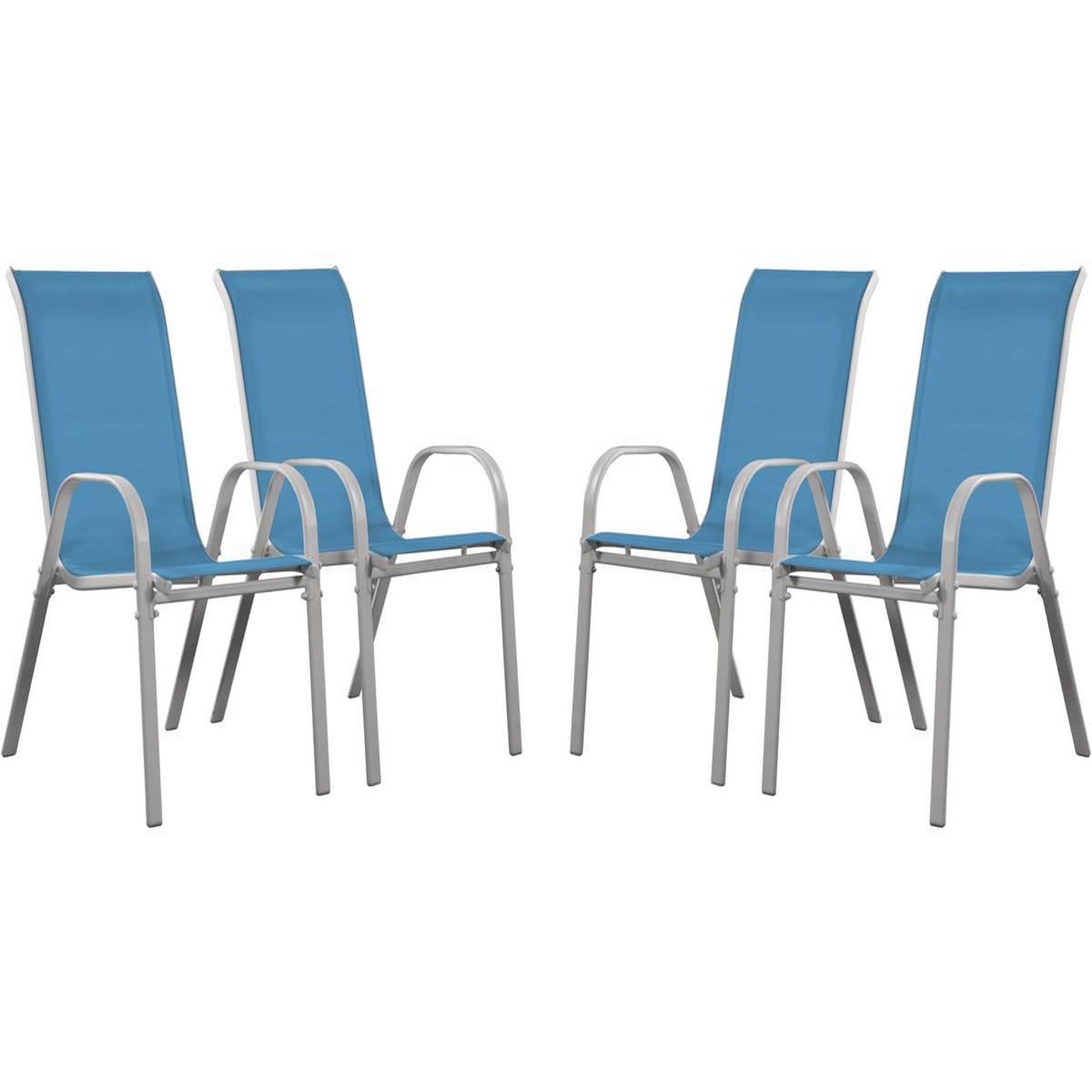 Habitat et Jardin Fauteuil jardin textilène  cordoba  - phoenix - bleu - lot de 4