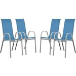 Habitat et Jardin Fauteuil jardin Textilène  Cordoba  - Phoenix - Bleu - Lot de 4