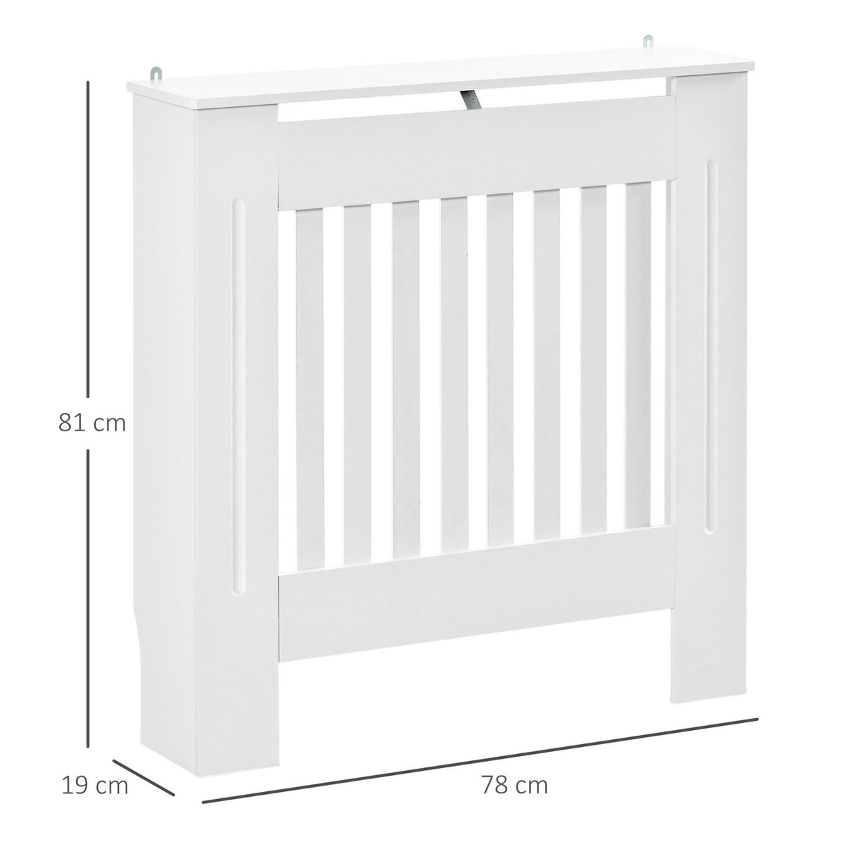 HOMCOM Cache-radiateur design panneau - grille d'aération verticale à lattes - dim. 78L x 19l x 81H cm - MDF blanc