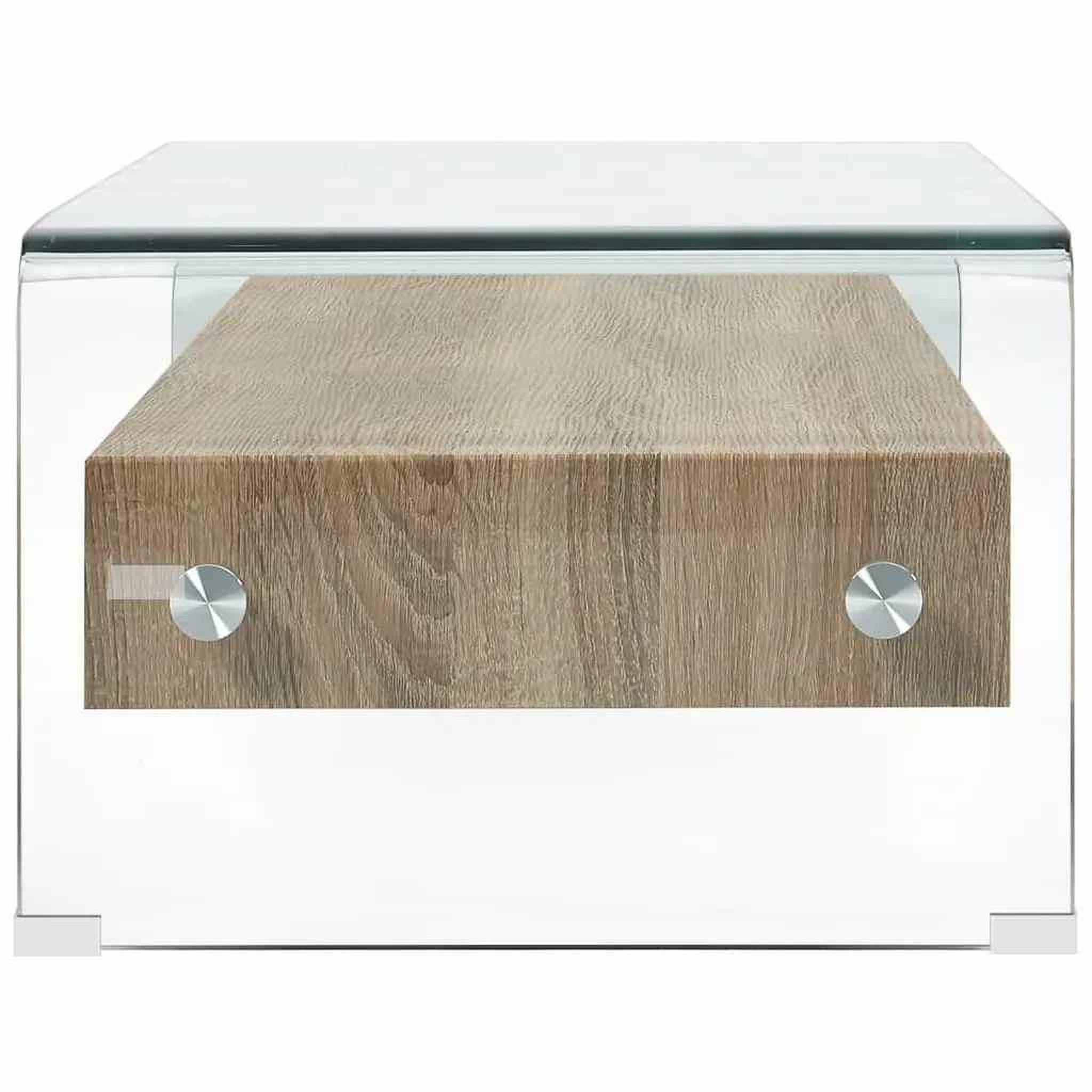 Voir la diapositive 3 : VIDAXL Table basse clair 98x45x31 cm verre trempe
