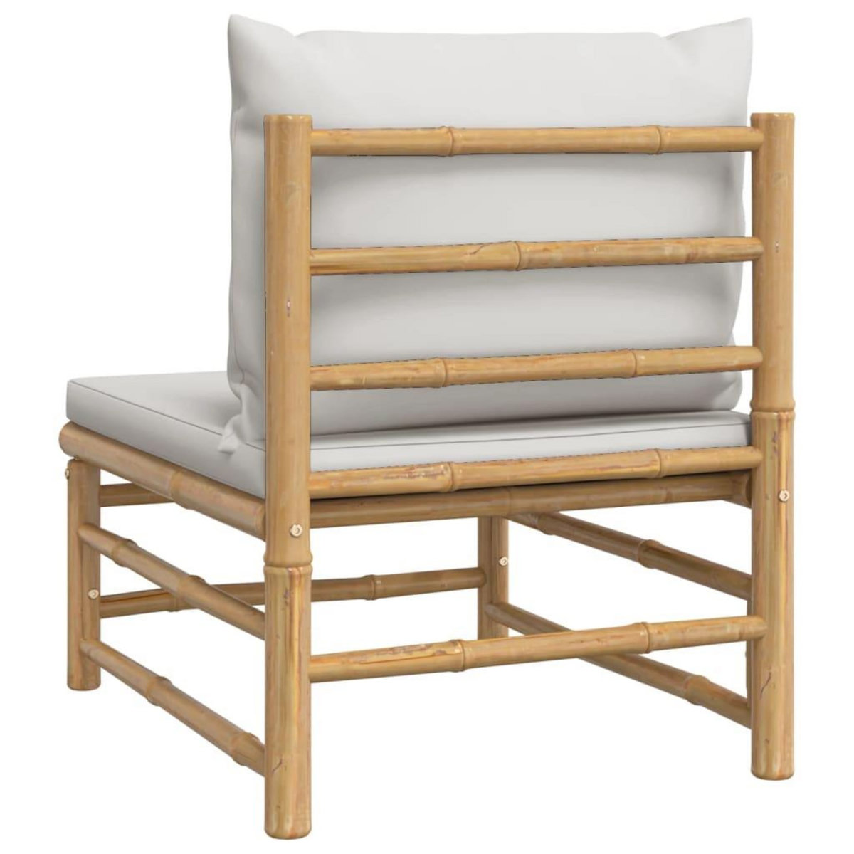 VIDAXL Canape central de jardin avec coussins gris clair bambou