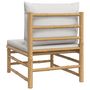 Voir la diapositive 5 : VIDAXL Canape central de jardin avec coussins gris clair bambou
