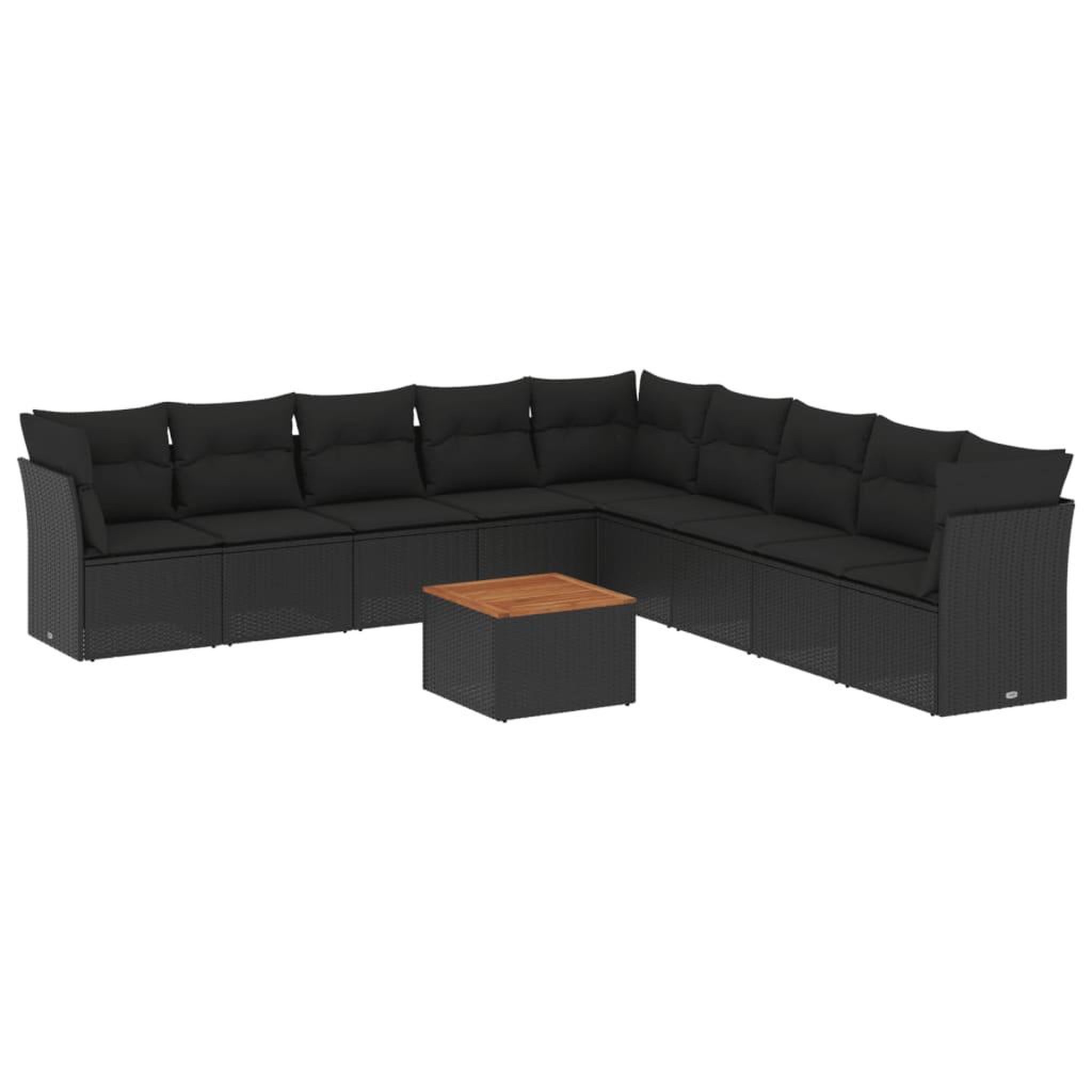 Voir la diapositive 2 : VIDAXL Salon de jardin 10 pcs avec coussins noir resine tressee