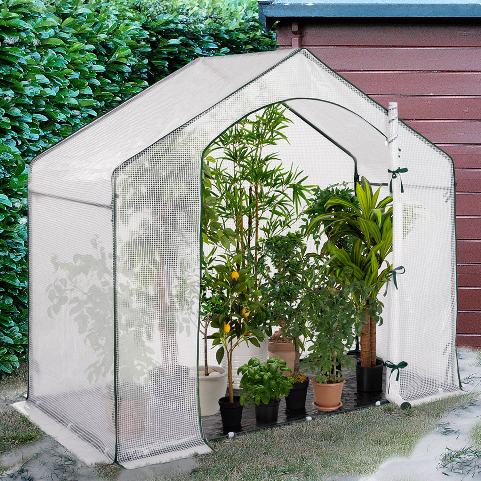 Voir la diapositive 2 : ID MARKET Serre d'hivernage maison 200 x 80 x 160 cm balcon et terrasse