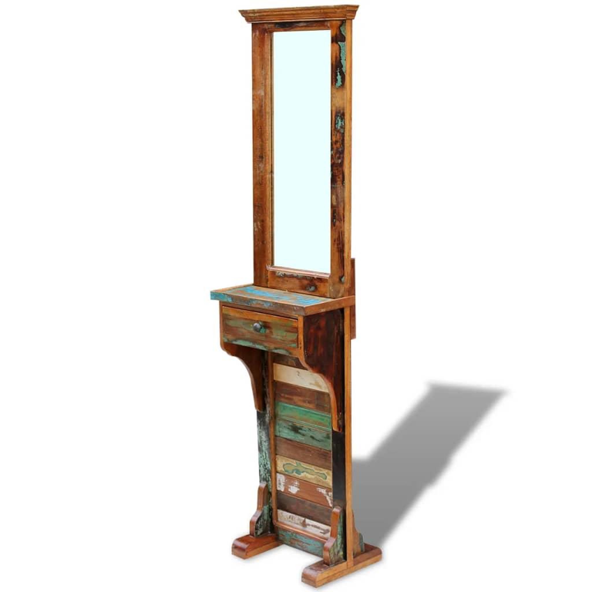 Voir la diapositive 5 : VIDAXL Miroir de couloir bois de recuperation massif 47x23x180 cm