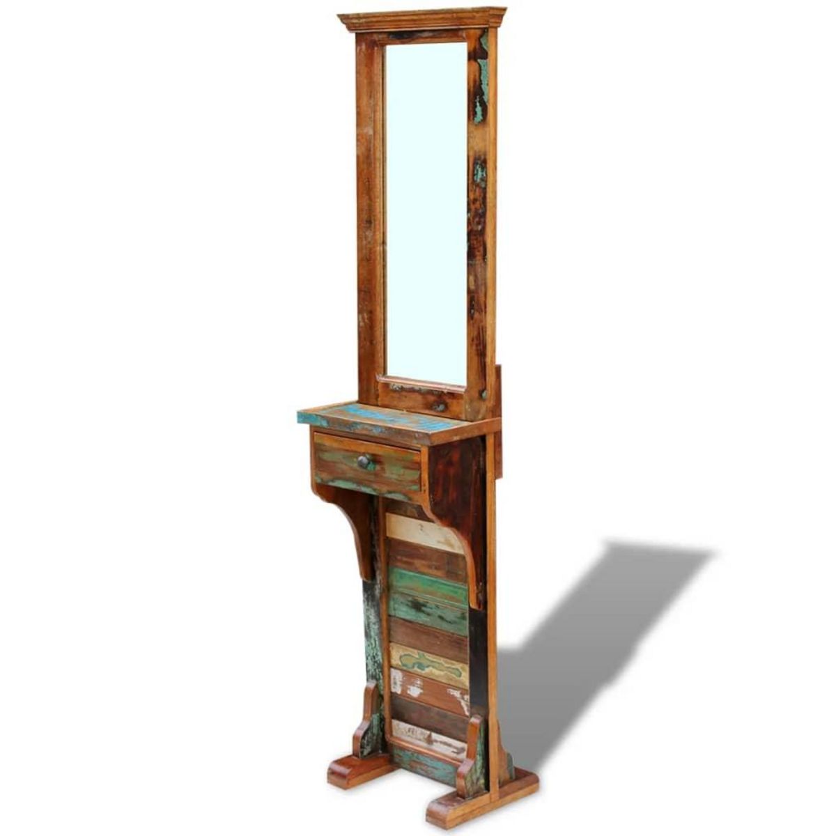 VIDAXL Miroir de couloir bois de recuperation massif 47x23x180 cm