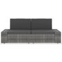 Voir la diapositive 2 : VIDAXL Canape sectionnel 2 places Resine tressee Gris