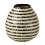 Voir la diapositive 1 : Paris Prix Vase Boule Design  Coquillage  23cm Noir & Blanc