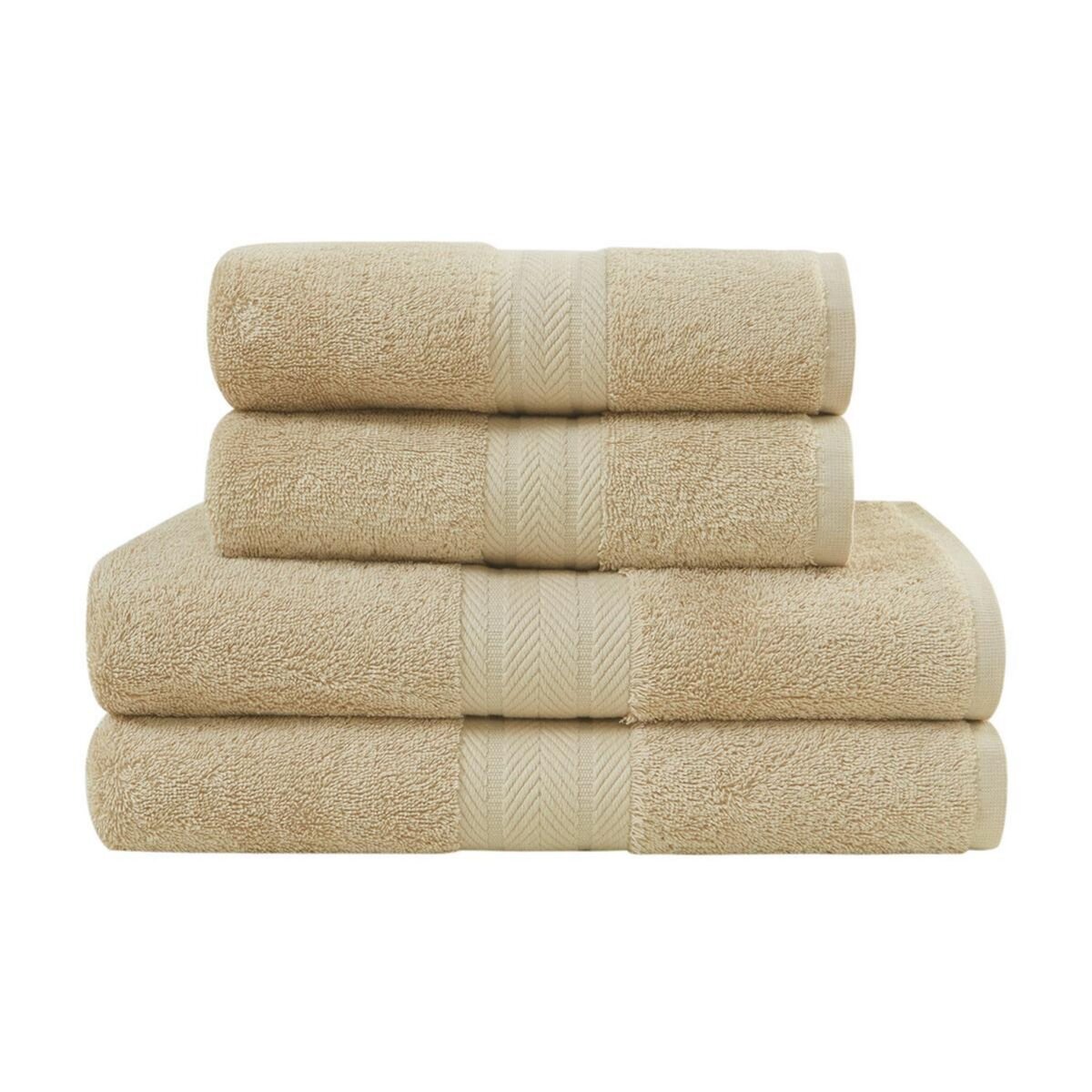Sensei Maison Ensemble de bain 4 pièces (2 draps de bain + 2 serviettes de toilette) LUXURY