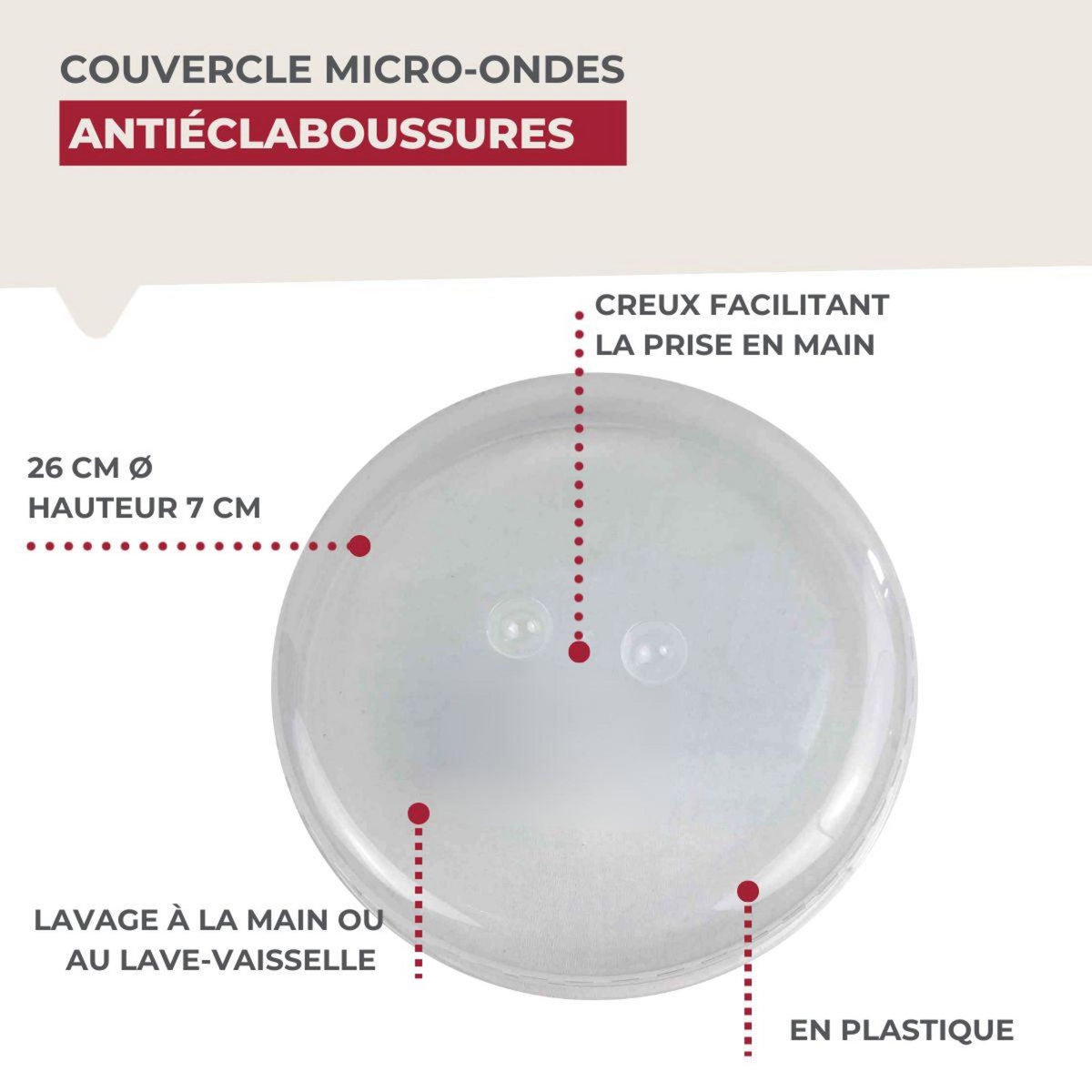 Fackelmann Couvercle pour micro-ondes Fackelmann