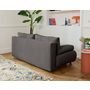 Voir la diapositive 5 : BEST MOBILIER Cristal - canapé 3 places - convertible avec coffre et pouf - en velours texturé