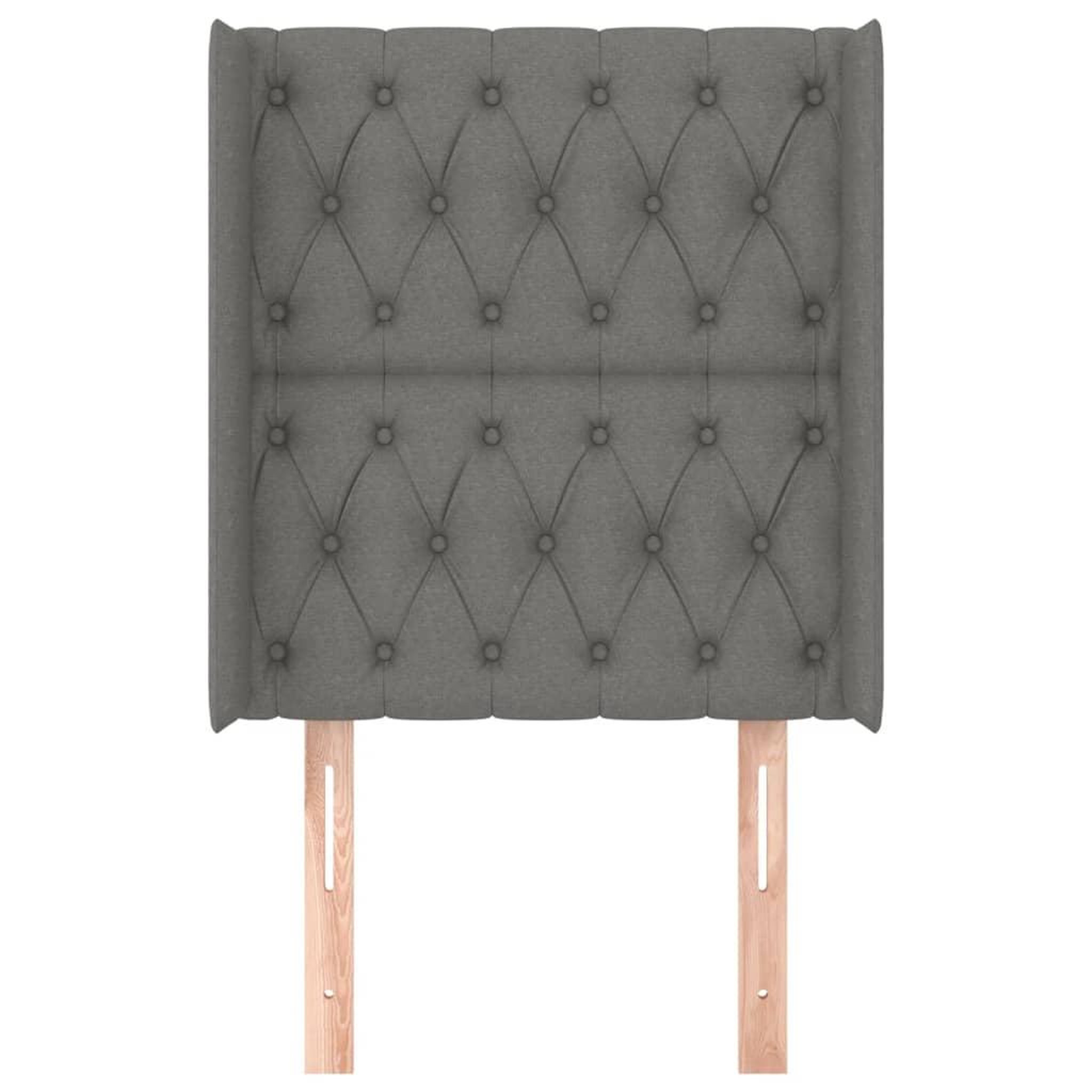Voir la diapositive 3 : VIDAXL Tete de lit avec oreilles Gris fonce 83x16x118/128 cm Tissu