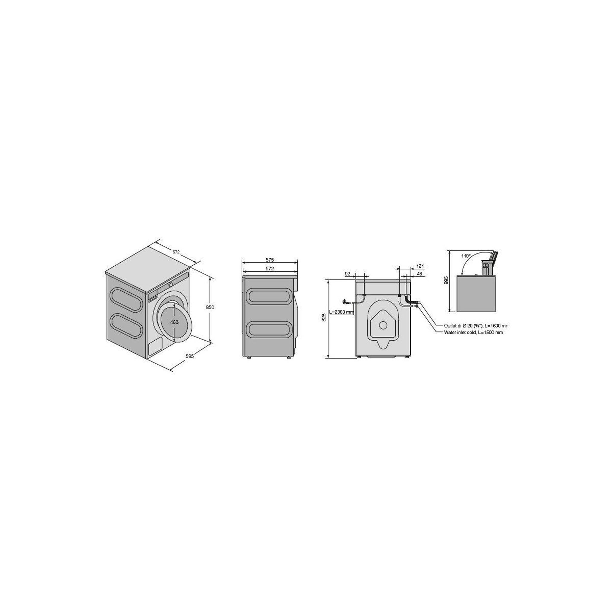 Voir la diapositive 5 : ASKO Lave linge hublot W1094W - 9 kg - 1400 tr/min - Classe A - Moteur induction direct drive - Connecté wifi