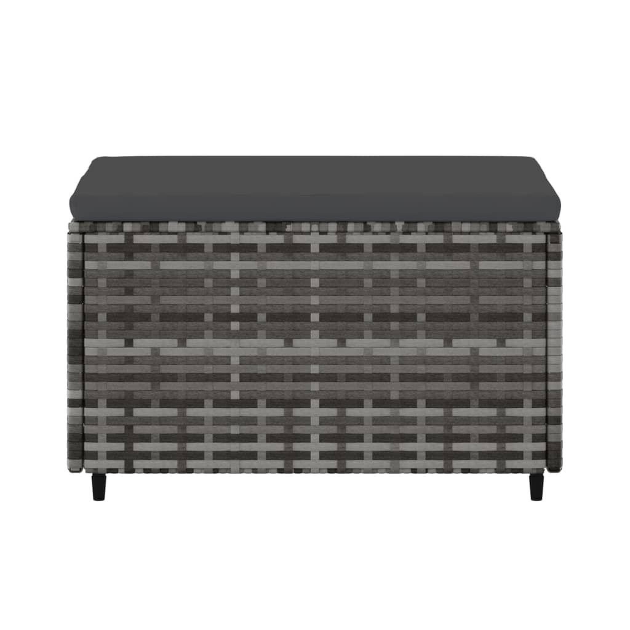 Voir la diapositive 5 : VIDAXL Repose-pieds de jardin et coussins lot de 2 gris resine tressee
