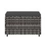 Voir la diapositive 5 : VIDAXL Repose-pieds de jardin et coussins lot de 2 gris resine tressee