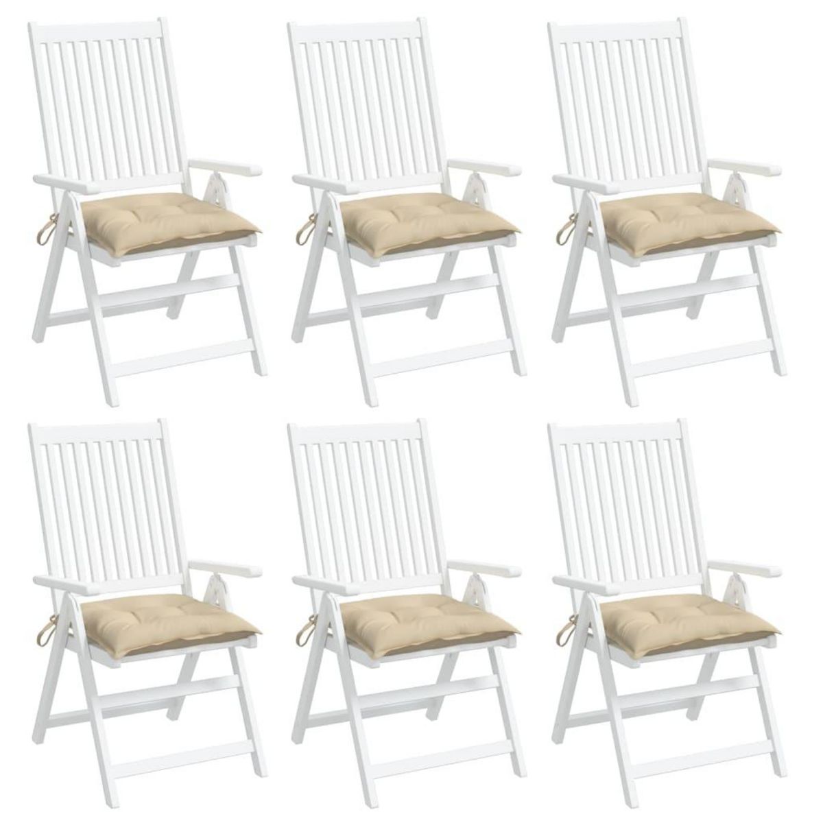 VIDAXL Coussins de chaise lot de 6 beige 50x50x7 cm tissu oxford
