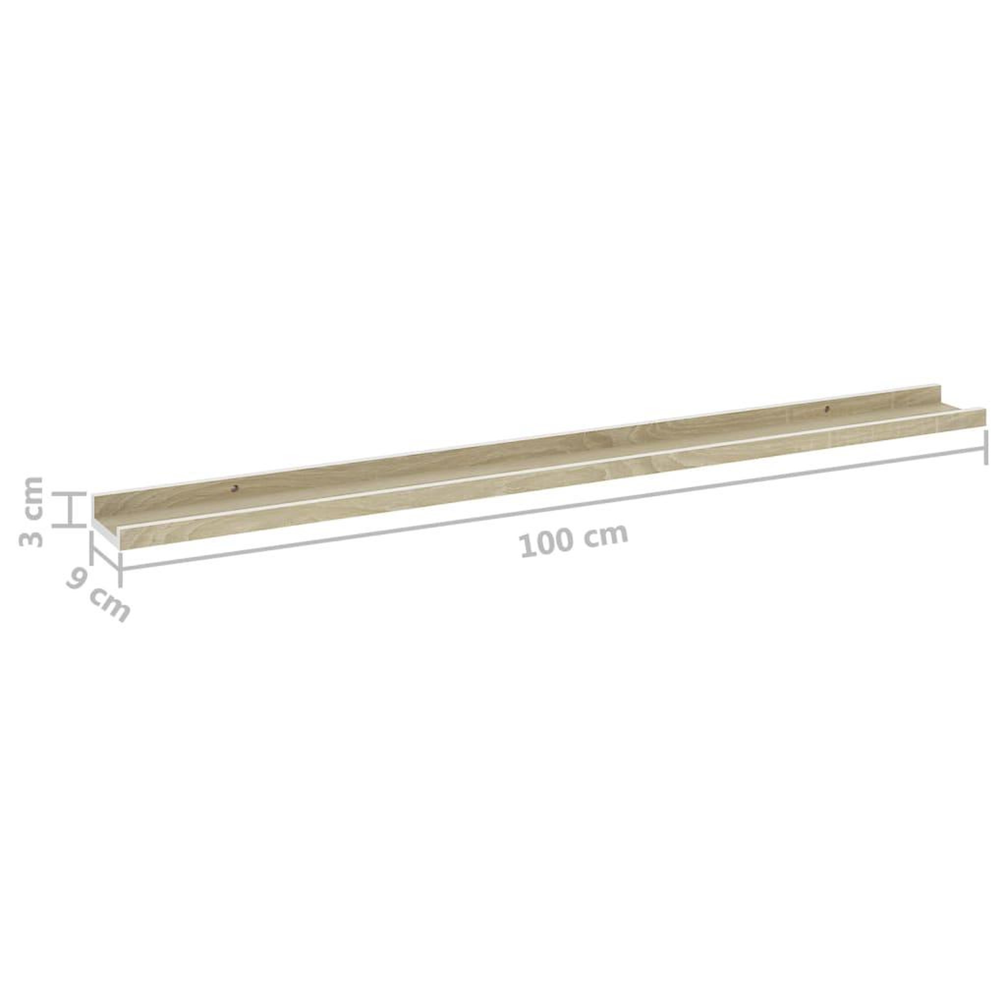 Voir la diapositive 6 : VIDAXL Etageres murales 2 pcs blanc et chene sonoma 100x9x3 cm