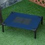 Voir la diapositive 2 : PAWHUT Lit surélevé pour chien chat dim. 61L x 46l x 18H cm avec sac métal époxy tissu oxford textilène micro-perforé bleu noir